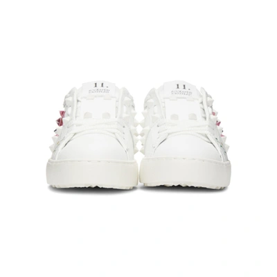 Shop Valentino White  Garavani Inez And Vinoodh Edition Flower Rockstud Untitled Sneakers In 1lm Whflwrs