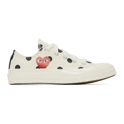 COMME DES GARCONS PLAY 白色 CONVERSE 联名 CHUCK 70 HEART 波点运动鞋