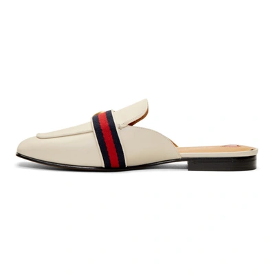 Shop Gucci White Peyton Slippers In 9061 White