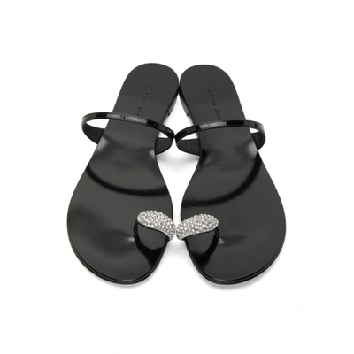 Shop Giuseppe Zanotti Black Ring Sandals In Nero