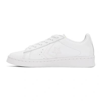 Shop Converse White 'pro Leather' Ox Sneakers In White/white