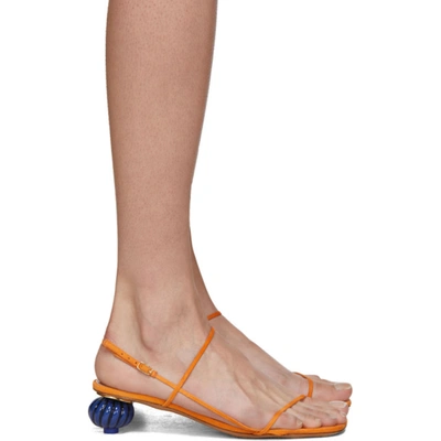 Shop Jacquemus Orange 'les Sandales Manosque' Heeled Sandals