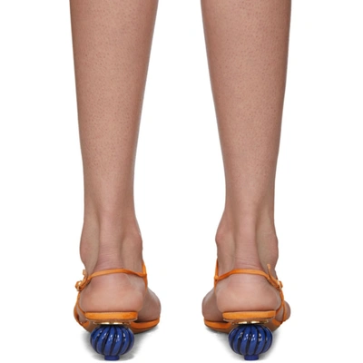 Shop Jacquemus Orange 'les Sandales Manosque' Heeled Sandals