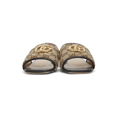 Shop Gucci Beige Gg Supreme Jolie Sandals In 9765 Beige