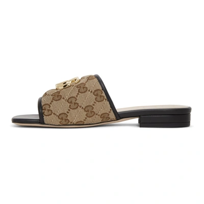 Shop Gucci Beige Gg Supreme Jolie Sandals In 9765 Beige