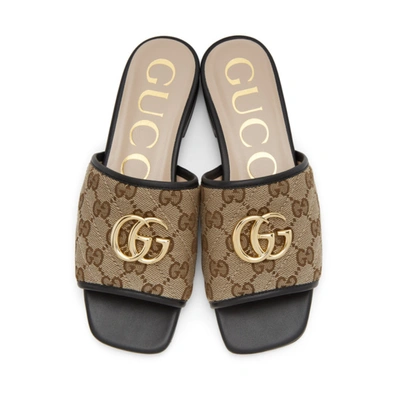 Shop Gucci Beige Gg Supreme Jolie Sandals In 9765 Beige