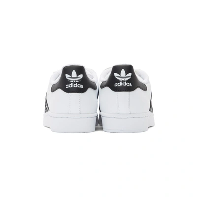Shop Adidas Originals White & Black Superstar Sneakers In Wh/blk