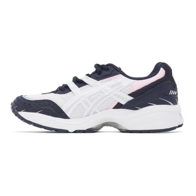 Shop Asics White & Navy Gel-1090 Sneakers