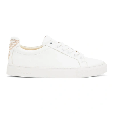 Shop Sophia Webster White And Pink Butterfly Sneakers In White/rose