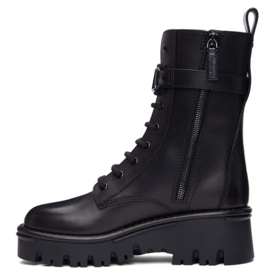 Shop Valentino Black  Garavani Campsite Combat Boots In 0no Black