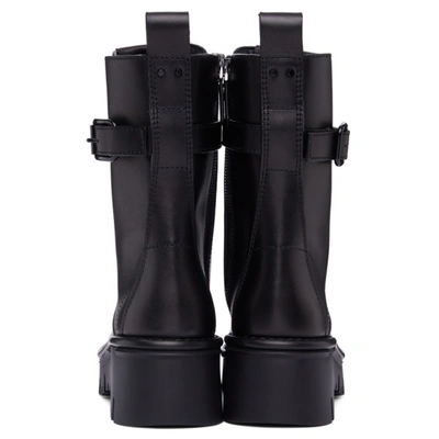 Shop Valentino Black  Garavani Campsite Combat Boots In 0no Black