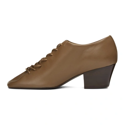 Shop Lemaire Brown Heeled Derbys In 441 Khaki B