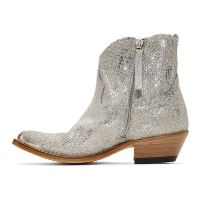Shop Golden Goose Silver Glitter Young Boots