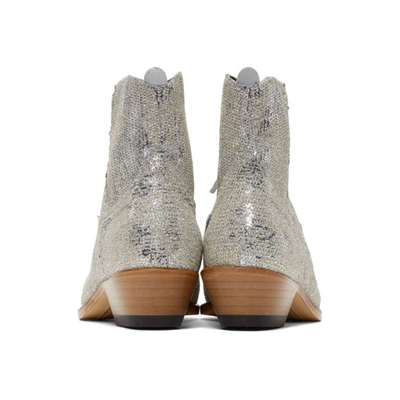 Shop Golden Goose Silver Glitter Young Boots