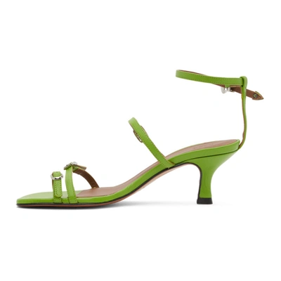 Shop Abra Green Buckle Heeled Sandals