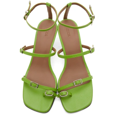 Shop Abra Green Buckle Heeled Sandals