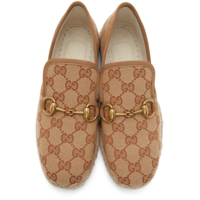 Shop Gucci Beige & Brown Gg Fria Loafers In 8370 Rust