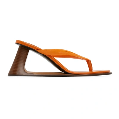 Shop Marni Orange Open Heeled Thong Sandals In 00r11 Necta