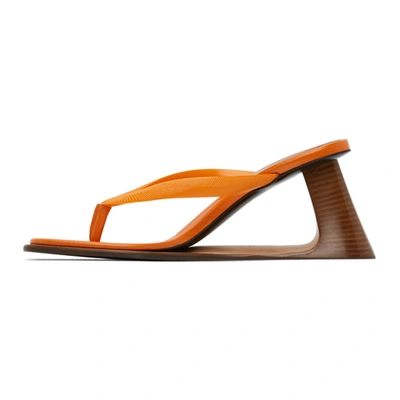 Shop Marni Orange Open Heeled Thong Sandals In 00r11 Necta