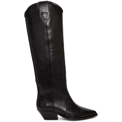 Isabel Marant Denvee Leather Knee-high Boot In Black