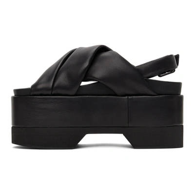 Shop Simone Rocha Black Cross Strap Platform Sandals