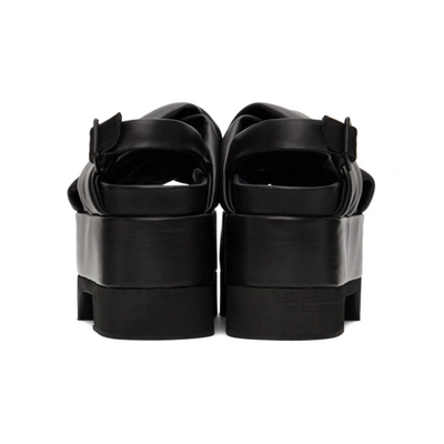 Shop Simone Rocha Black Cross Strap Platform Sandals