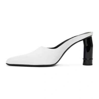 Shop Nina Ricci White Pointed Heeled Mules In U1000 White