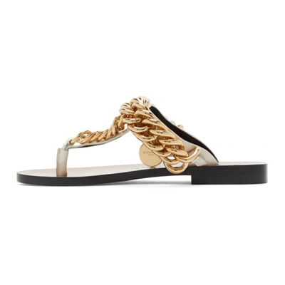 Shop Givenchy Off-white Chain Sandals In 101 Natural