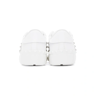 Shop Valentino White & Silver  Garavani Rockstud Untitled Open Sneakers In Cz7 Bianco