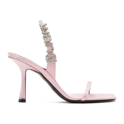 Shop Alexander Wang Pink Satin Ivy Heeled Sandals In 671 Prism