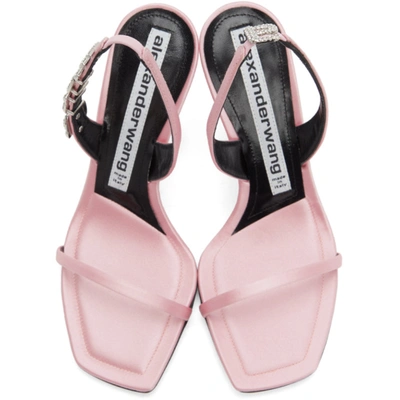 Shop Alexander Wang Pink Satin Ivy Heeled Sandals In 671 Prism