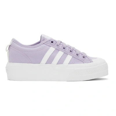 Shop Adidas Originals Purple Nizza Platform Sneakers In Purple/wh