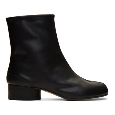 Shop Maison Margiela Black Low Heel Tabi Boots In T8013 Black