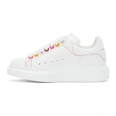 Shop Alexander Mcqueen White Rainbow Eyelets Oversized Sneakers In 9466 White