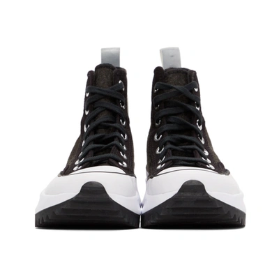 Shop Converse Black Run Star Hike High-top Sneakers In Black/silve