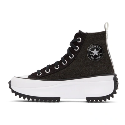 Shop Converse Black Run Star Hike High-top Sneakers In Black/silve