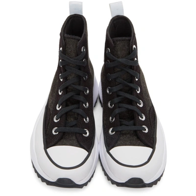 Shop Converse Black Run Star Hike High-top Sneakers In Black/silve