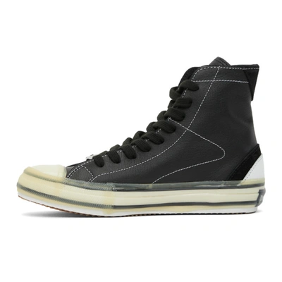 Shop Palm Angels Black Palm Vulcanized High Top Sneakers In Black/white