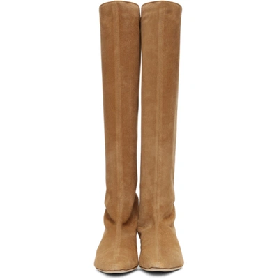 STAUD 黄褐色 WALLY 绒面革高筒靴