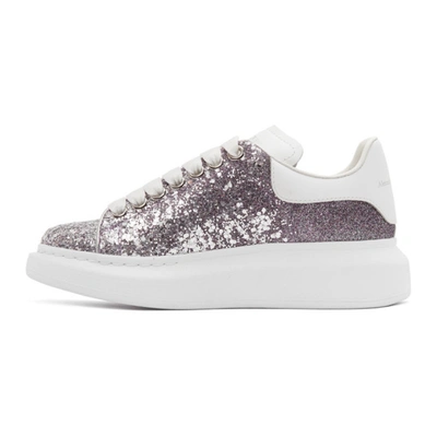 Shop Alexander Mcqueen Silver & Purple Glitter Oversized Sneakers In 6254 Magent
