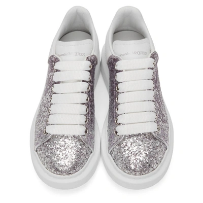 Shop Alexander Mcqueen Silver & Purple Glitter Oversized Sneakers In 6254 Magent