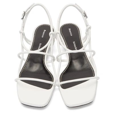 Shop Proenza Schouler White Strappy Low Kitten Heel Sandals