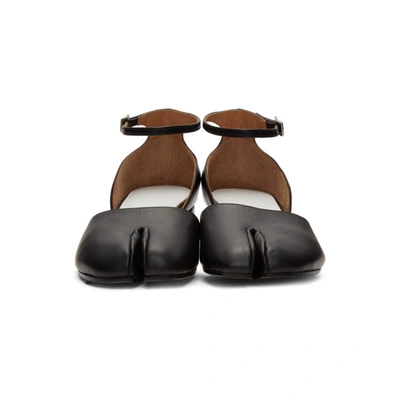 Shop Maison Margiela Black Tabi Ankle Strap Heels In T8013 Black