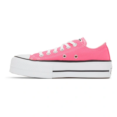 Shop Converse Pink Seasonal Color Chuck Taylor All Star Lift Low Sneakers In Hyper Pink