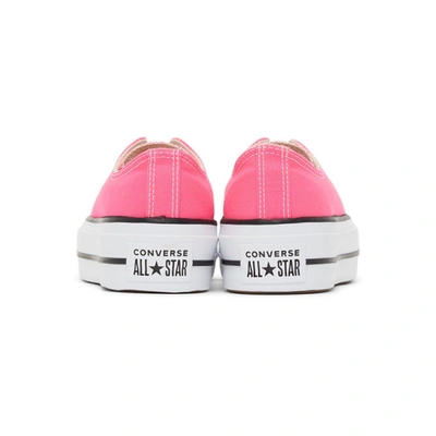 Shop Converse Pink Seasonal Color Chuck Taylor All Star Lift Low Sneakers In Hyper Pink