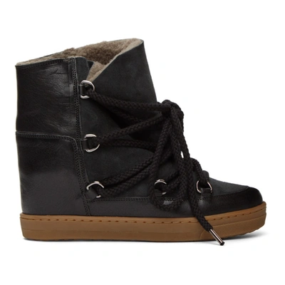 Shop Isabel Marant Black Nowles Ankle Boots In 01bk Black