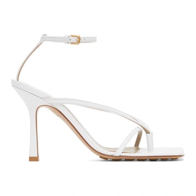Shop Bottega Veneta White Stretch Heeled Sandals In Optic White