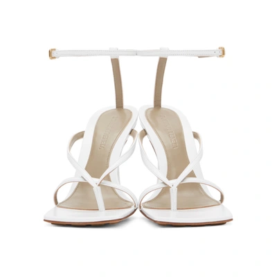 Shop Bottega Veneta White Stretch Heeled Sandals In Optic White