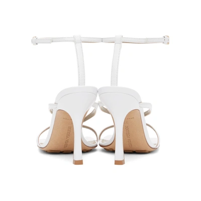 Shop Bottega Veneta White Stretch Heeled Sandals In Optic White