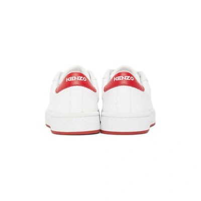 Shop Kenzo White & Red Kourt K Logo Sneakers In 19 Fire